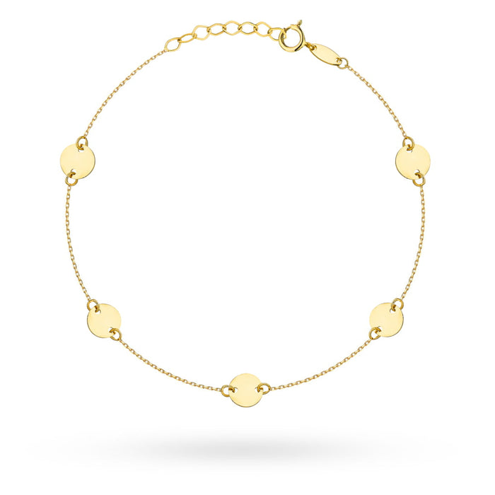 Brățară Aur 14K cu Cercuri Rotunde - Eleganță Simplă