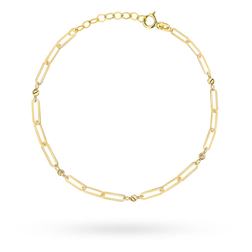 Brățară din Aur Galben 14K cu Zale și Biluțe Fațetate