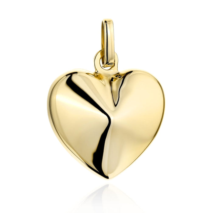 Pandantiv Aur 14K Inimă Netedă 3D Mare