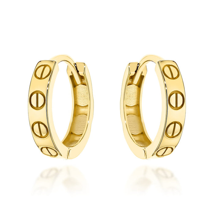 Cercei Eleganti Din Aur Tip Cerc Cu Decorațiune