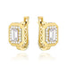 Cercei Eleganți Din Aur Galben 14K Cu Cristale Zirconiu Și Sistem Englezesc