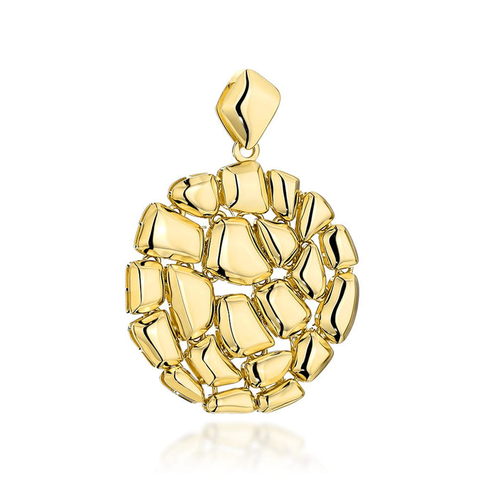 Pandantiv Aur 14K Cu Elemente Neregulate - Eleganță Circulară