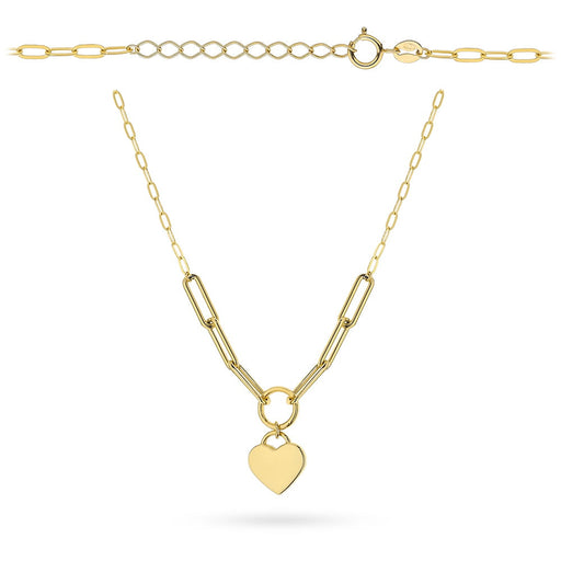 Colier Aur 14K cu Inimă Suspendată și Zale Lungi