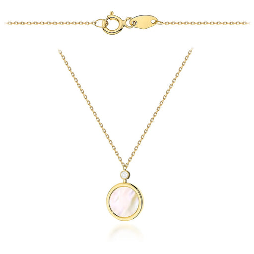 Colier Din Aur 14K Cu Pandantiv Cerc, Masă Perlată Și Zirconiu