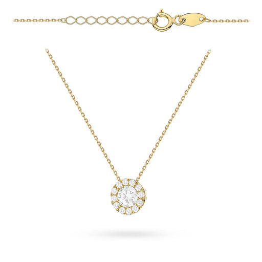 Colier Elegant Din Aur 14K Cu Pandantiv Cerc Și Cirkonii