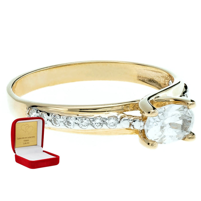 Inel Aur 8K Elegant Cu Zirconii - Design Rafinat