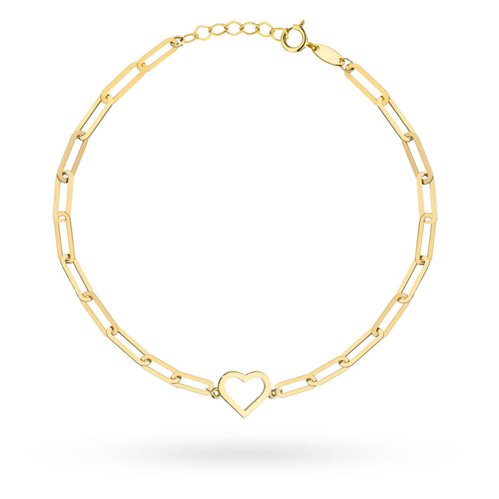Brățară din Aur cu Legături Delicate și Contur Inimă