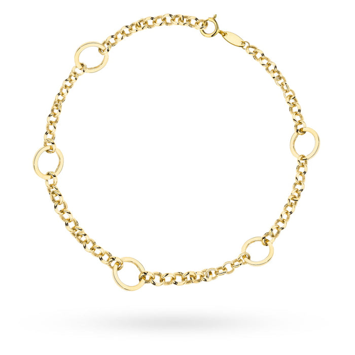 Brățară Din Aur 14K Tip Rolo Cu Elemente Rotunde