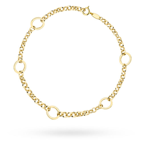 Brățară Din Aur 14K Tip Rolo Cu Elemente Rotunde