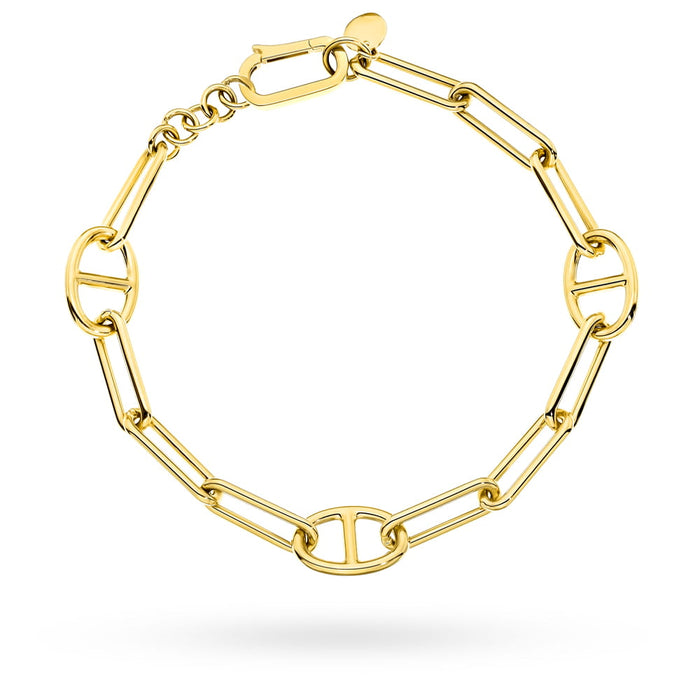 Brățară Aur Elegantă Cu Zale Lungi Și Elemente Ovale