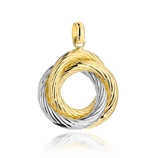 Pandantiv Aur Cerc Impletit Galben Si Alb 14K