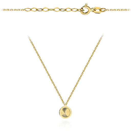Colier Delicat din Aur 14K cu Pandantiv Cerc Fațetat