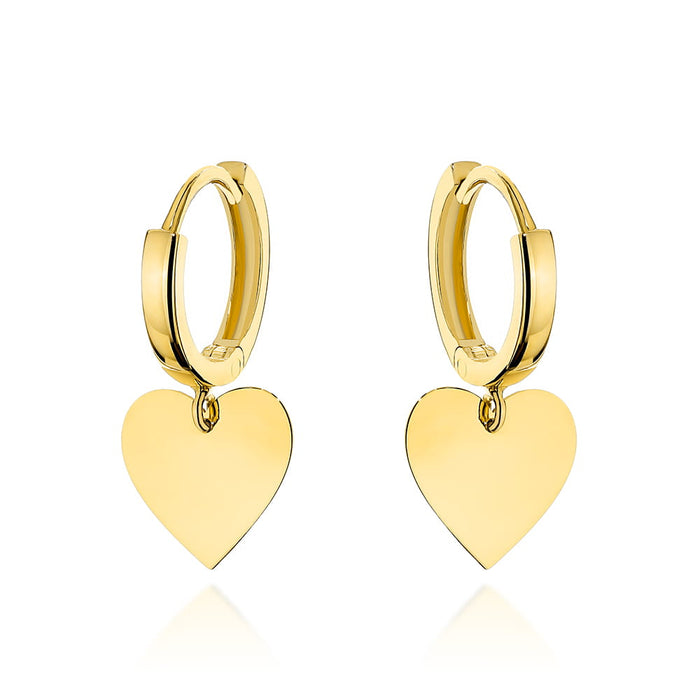 Cercei Aur Creole Cu Inimă Pandantiv