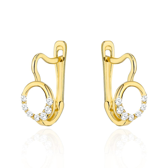 Cercei Cerculețe Elegante din Aur 14K cu Cristale