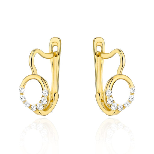 Cercei Cerculețe Elegante din Aur 14K cu Cristale