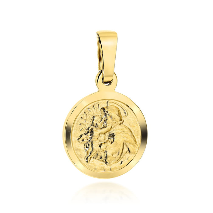 Medalion Religios Aur 14K Sfantul Iosif Cu Pruncul Iisus