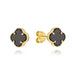Cercei de aur cu trifoi negru, 6 mm