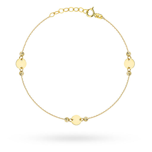 Brățară din Aur 14K cu Bile și Cercuri Fațetate