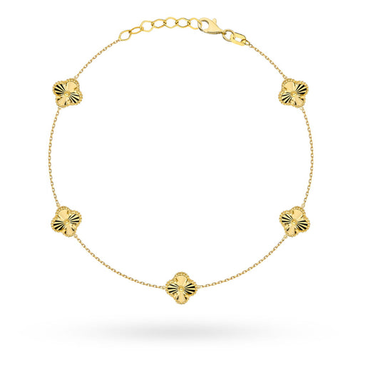 Brățară Elegantă Din Aur 14K Cu Motiv Trifoi