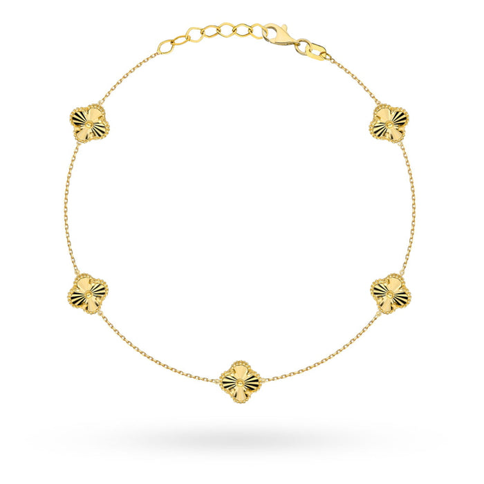 Brățară Elegantă Din Aur 14K Cu Motiv Trifoi