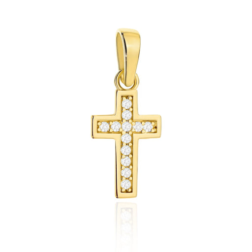 Cruciuliță Mică Din Aur 14K Cu Zirconii