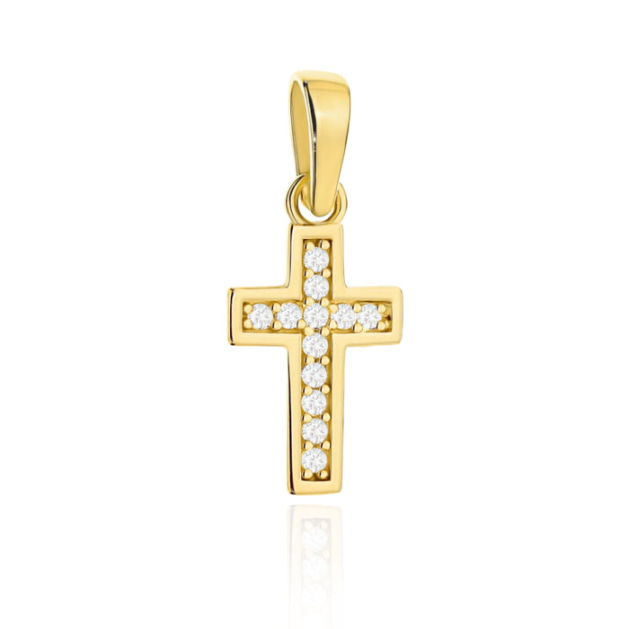 Cruciuliță Mică Din Aur 14K Cu Zirconii