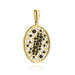 Pandantiv Aur 14K Ajur Oval Cu Pietre Negre