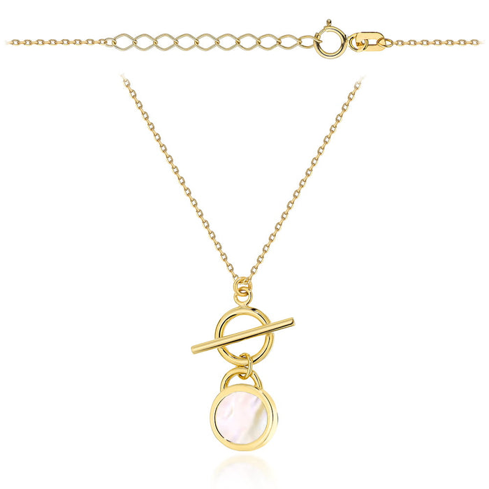 Colier Aur 14K Cerc Cu Margele De Sidef