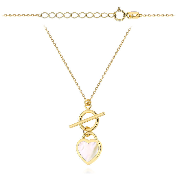 Colier Aur Inimă Cu Sidef