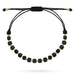 Brățară cu bile și pietre negre pe șnur