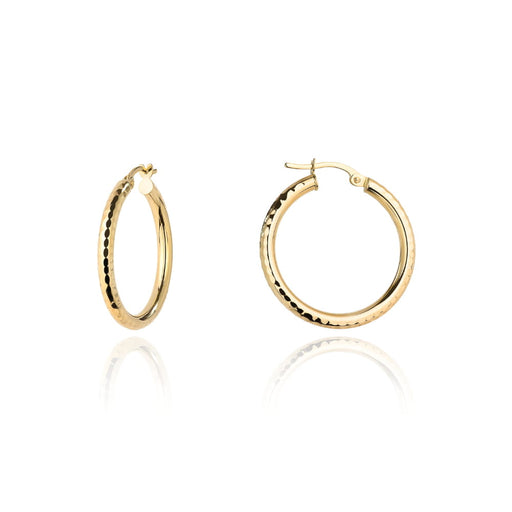 Cercei Aur 14K Rotunzi Diamantați - 1.6 cm