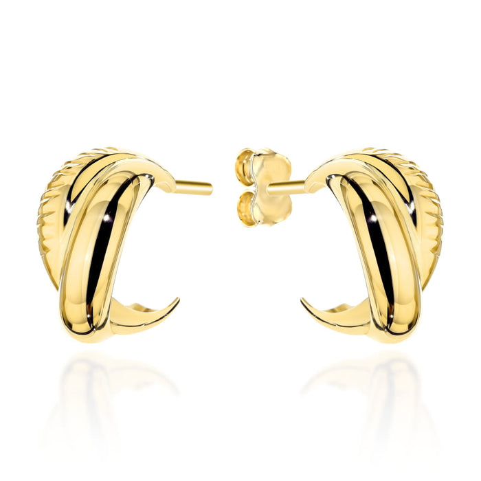 Cercei Aur 14K Lat Cu Șurub – Eleganță Atemporală