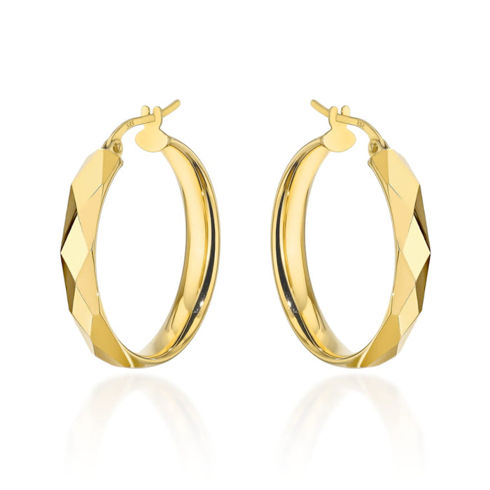 Cercei Aur 14K Rotunzi Cu Detalii Finisate