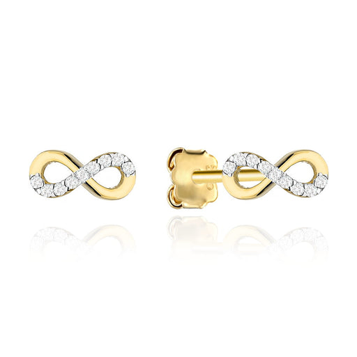 Cercei Aur 14K Semn Infinitului cu Zirconii - Eleganță Eternă
