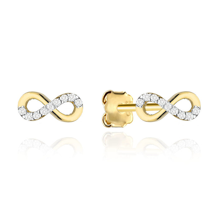 Cercei Aur 14K Semn Infinitului cu Zirconii - Eleganță Eternă