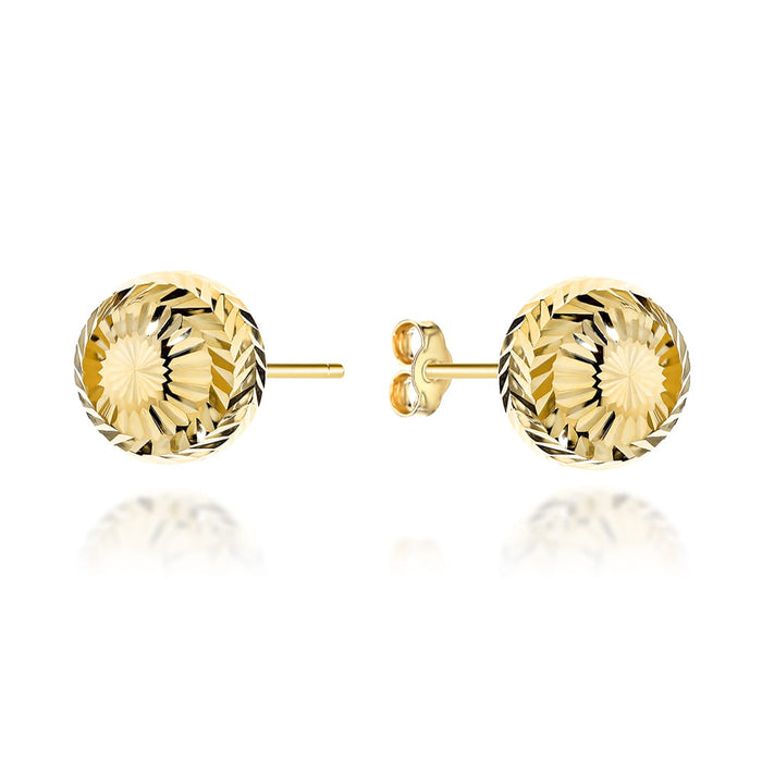 Cercei Aur 14K Rotunzi, Diamentați, 10mm - Eleganță Pură