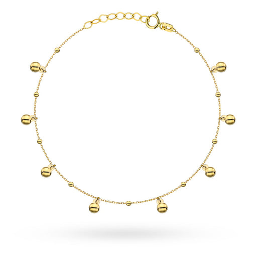 Brățară Aur 14K cu Bile Pendulare și Detalii Delicate