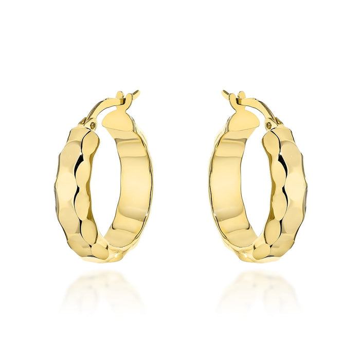 Cercei Rotunzi Aur 14K cu Detalii Finisate