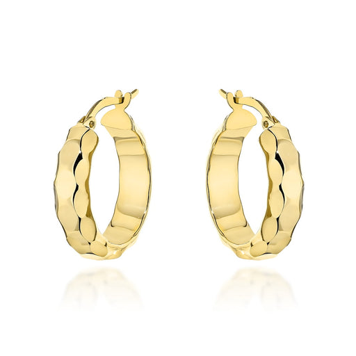 Cercei Rotunzi Aur 14K cu Detalii Finisate