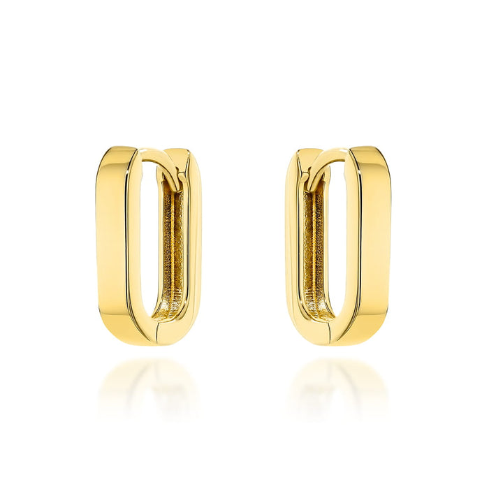 Cercei Aur 14K Rectangulari Rotunjiți cu Închizătoare Engleză