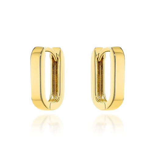 Cercei Aur 14K Rectangulari Rotunjiți cu Închizătoare Engleză