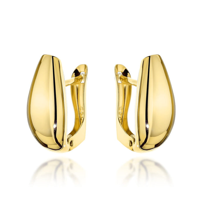 Cercei Aur 14K Lacrimă Lunguiețe cu Sistem de Prindere Englezesc