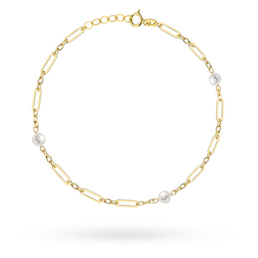 Brățară Aur 14K cu Zale Delicate și Perle Naturale