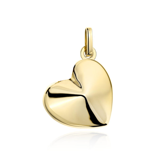 Pandantiv Aur 14K Inimă 3D Dublă - Eleganță Eternă