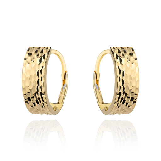 Cercei Aur 14K Rectangulari, Finisați cu Detalii Rafinate