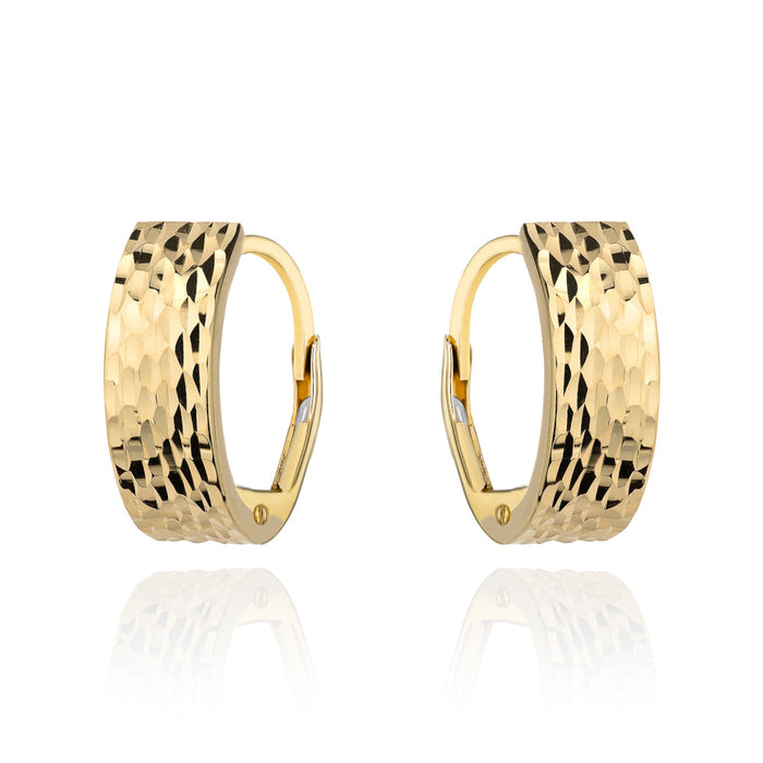 Cercei Aur 14K Rectangulari, Finisați cu Detalii Rafinate