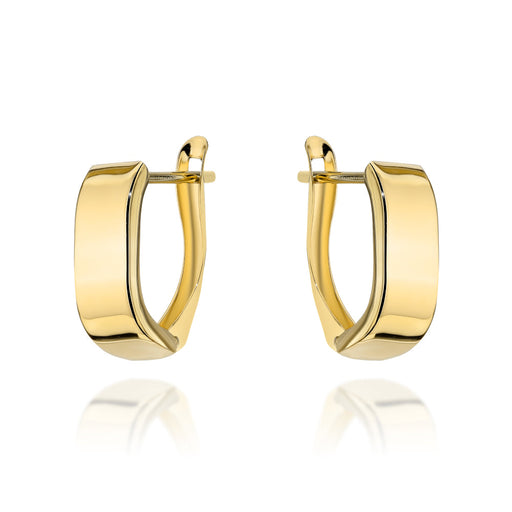 Cercei Aur 14K Dreptunghiulari Simpli cu Prindere Engleză