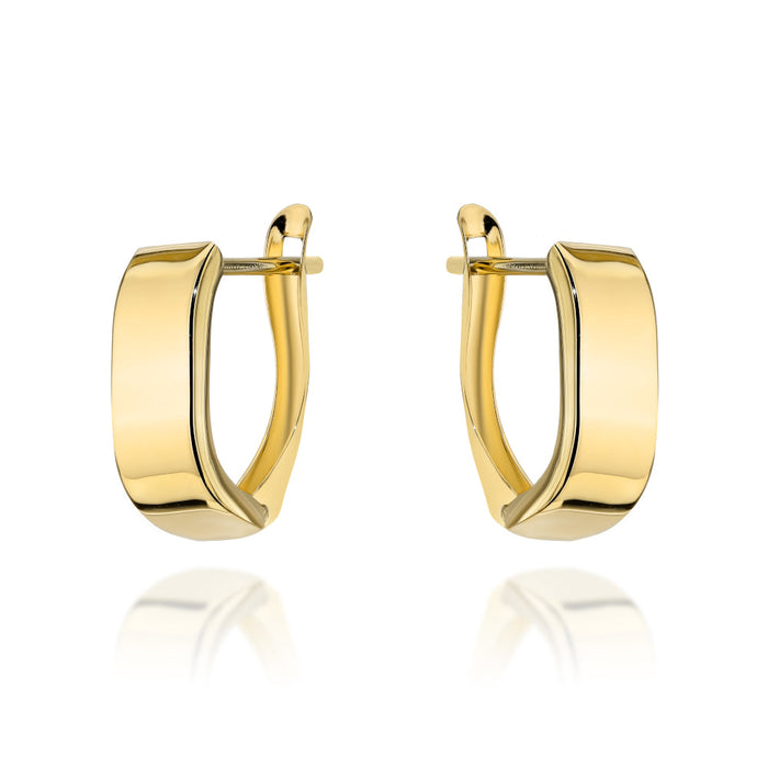 Cercei Aur 14K Dreptunghiulari Simpli cu Prindere Engleză