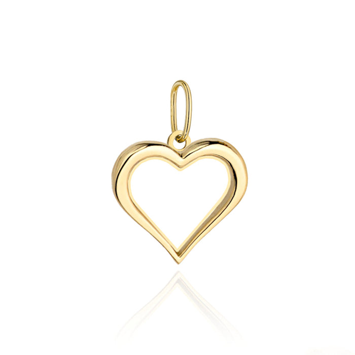 Pandantiv Aur 14K Contur de Inimă - Eleganță și Pasiune