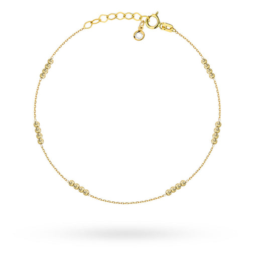 Brățară de Glezna Aur 14K cu Bile Diamantate